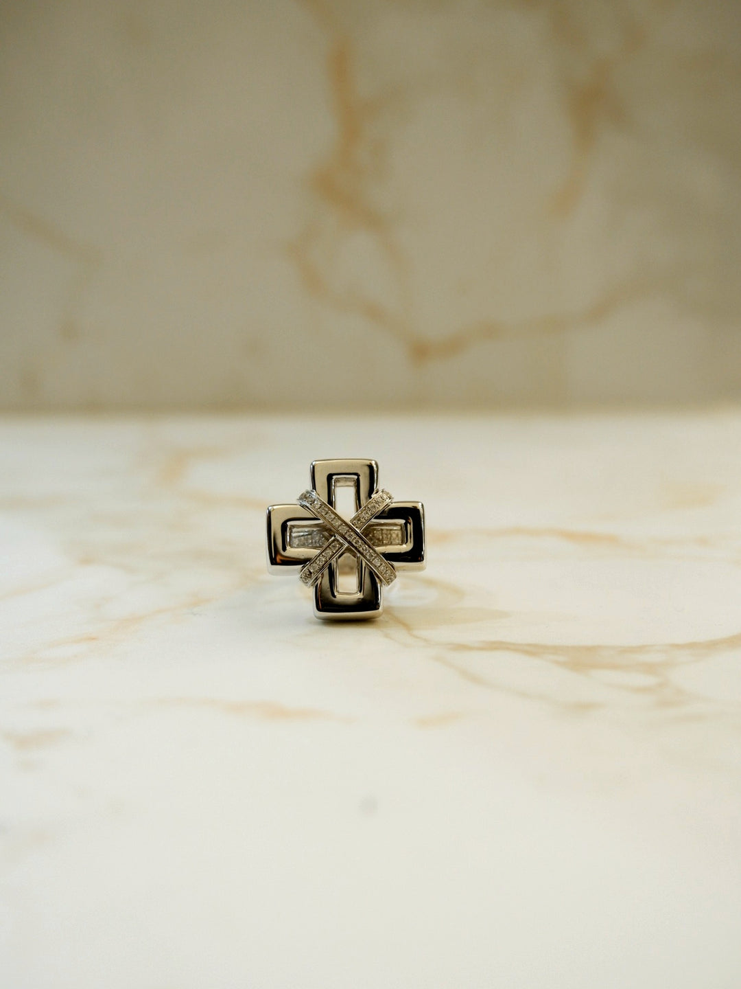ANELLO CROCE INCROCIATA
