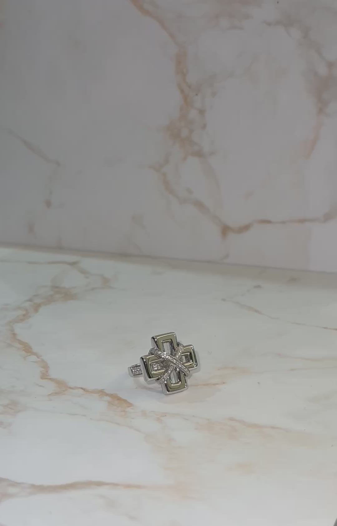 ANELLO CROCE INCROCIATA